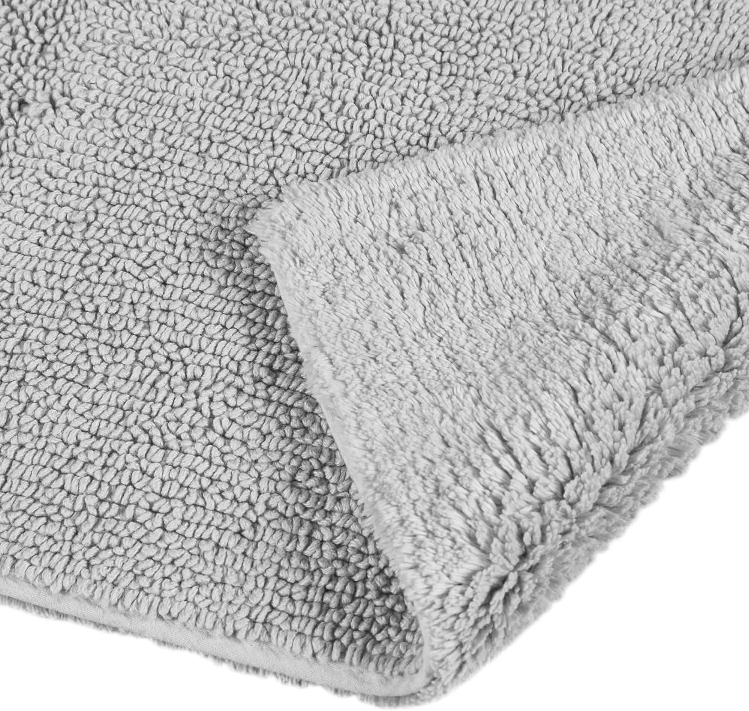 Beautyrest Plume Luxurious Cotton-Viscose 21"x34" Reversible Bath Rug in Gray