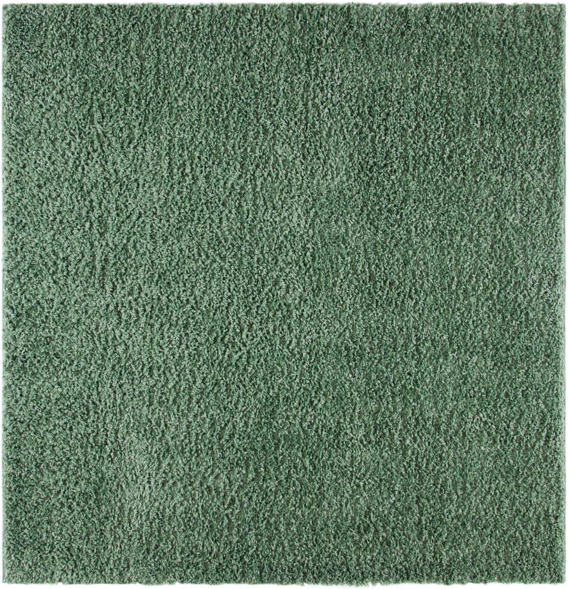 August Shag AUG200 Power Loomed Indoor Area Rug - Green - 5'x5' - Safavieh