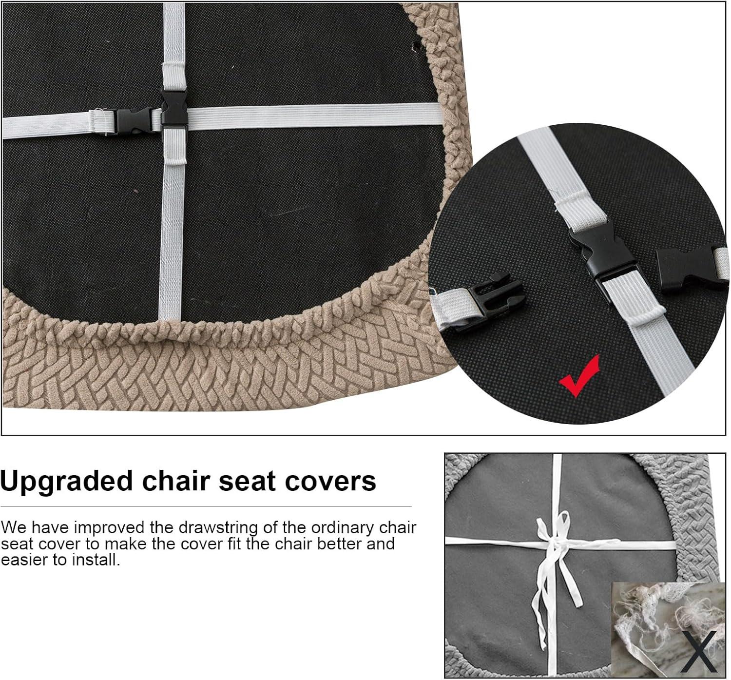 Genina Seat Covers for Dining Room Chair Seat Slipcovers Kitchen Chair Covers(Set of 4,Taupe)