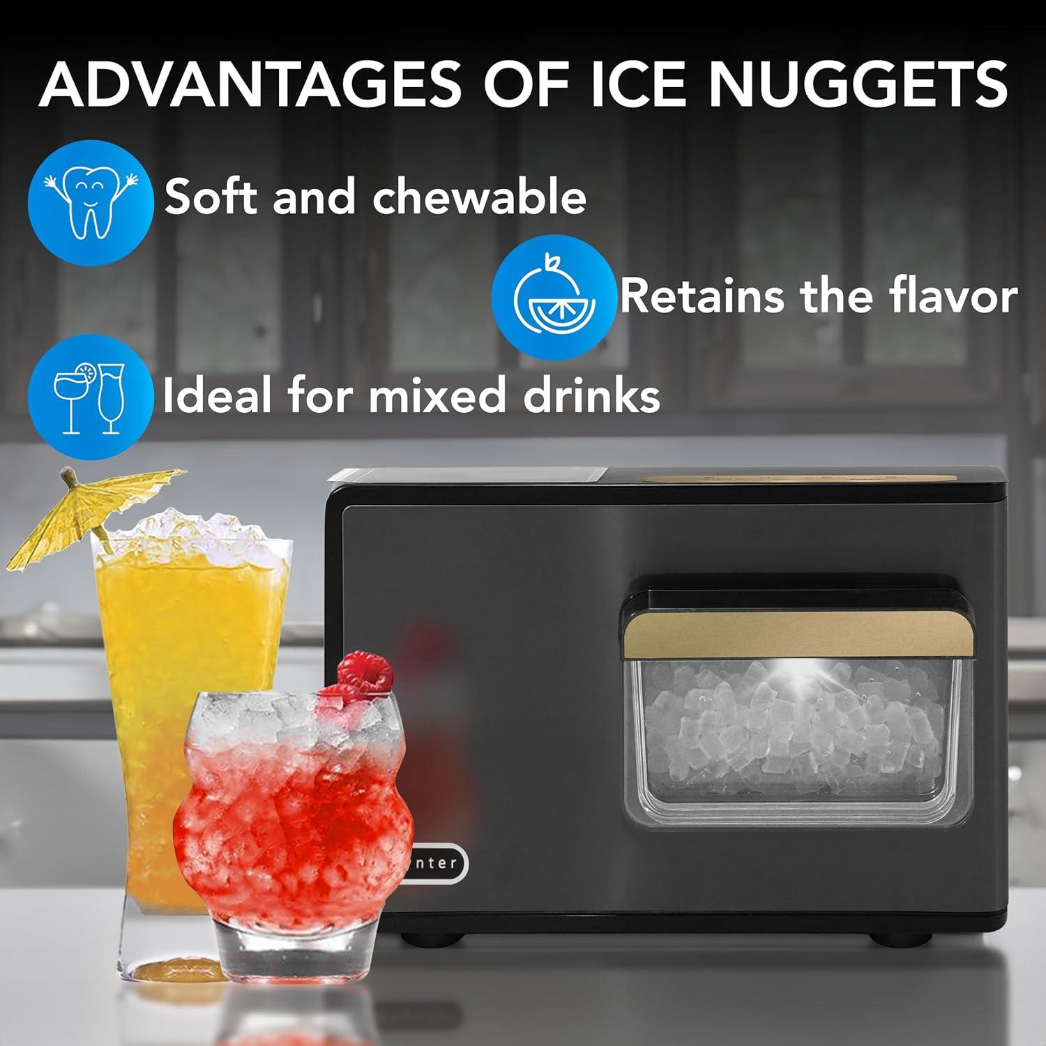 Whynter SonicSnö Countertop Nugget Ice Maker 40lbs/24hrs Chewable Pebble/Sonic Type Ice