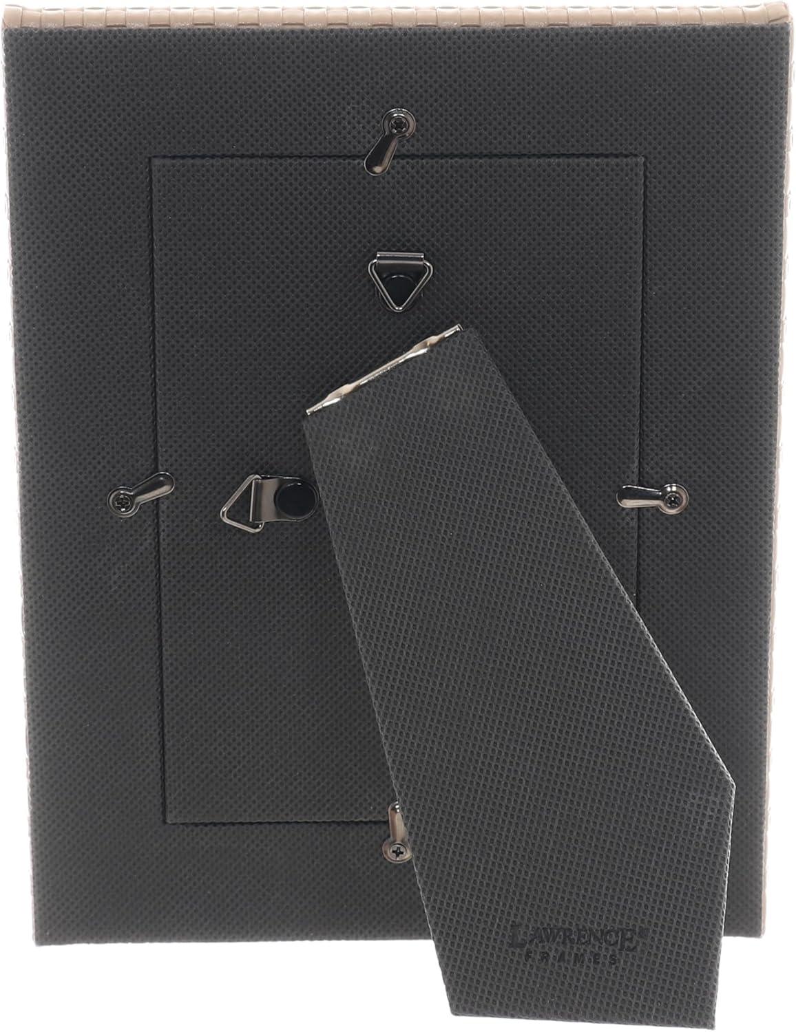 Lawrence Frames Vegan Leather Picture Frame, Weave Design, 4x6, Cashmere