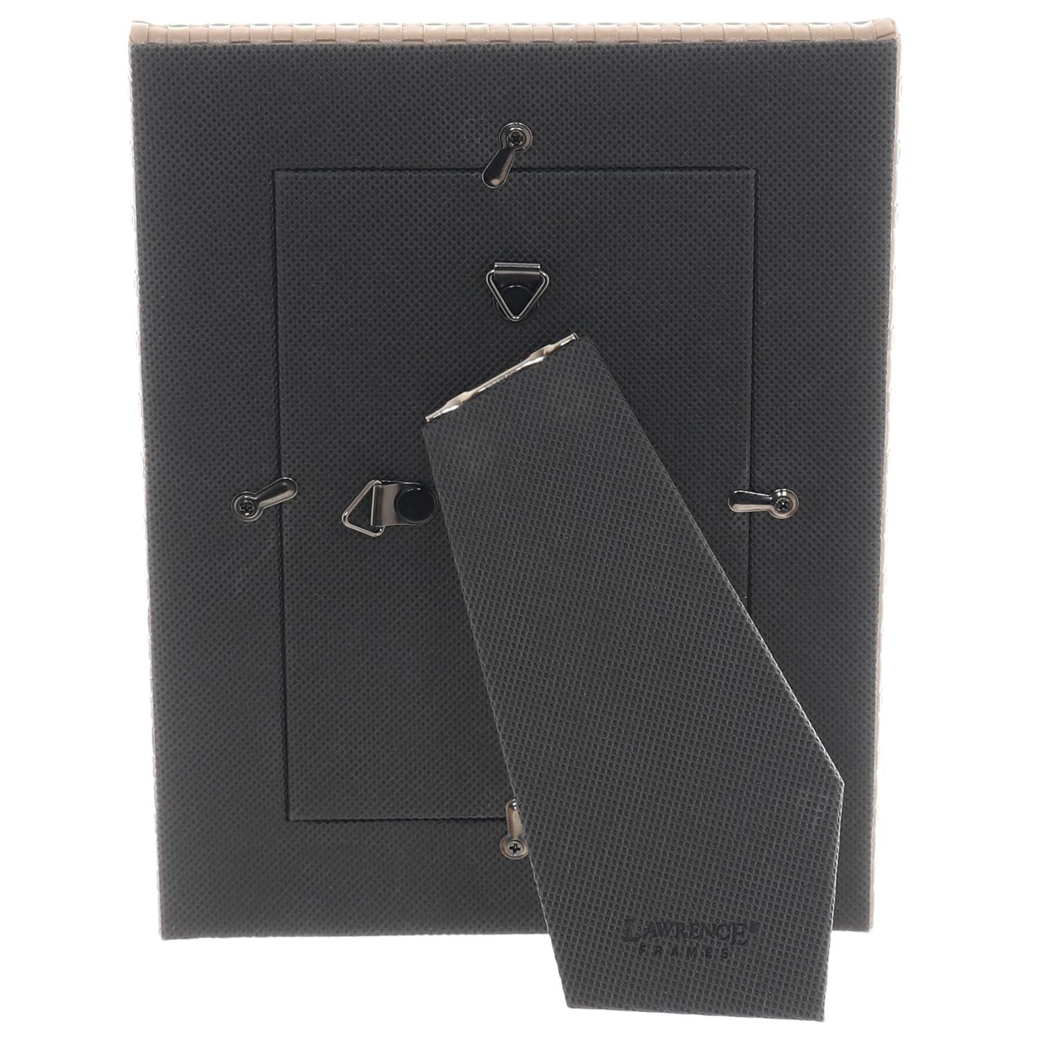Lawrence Frames Vegan Leather Picture Frame, Weave Design, 4x6, Cashmere