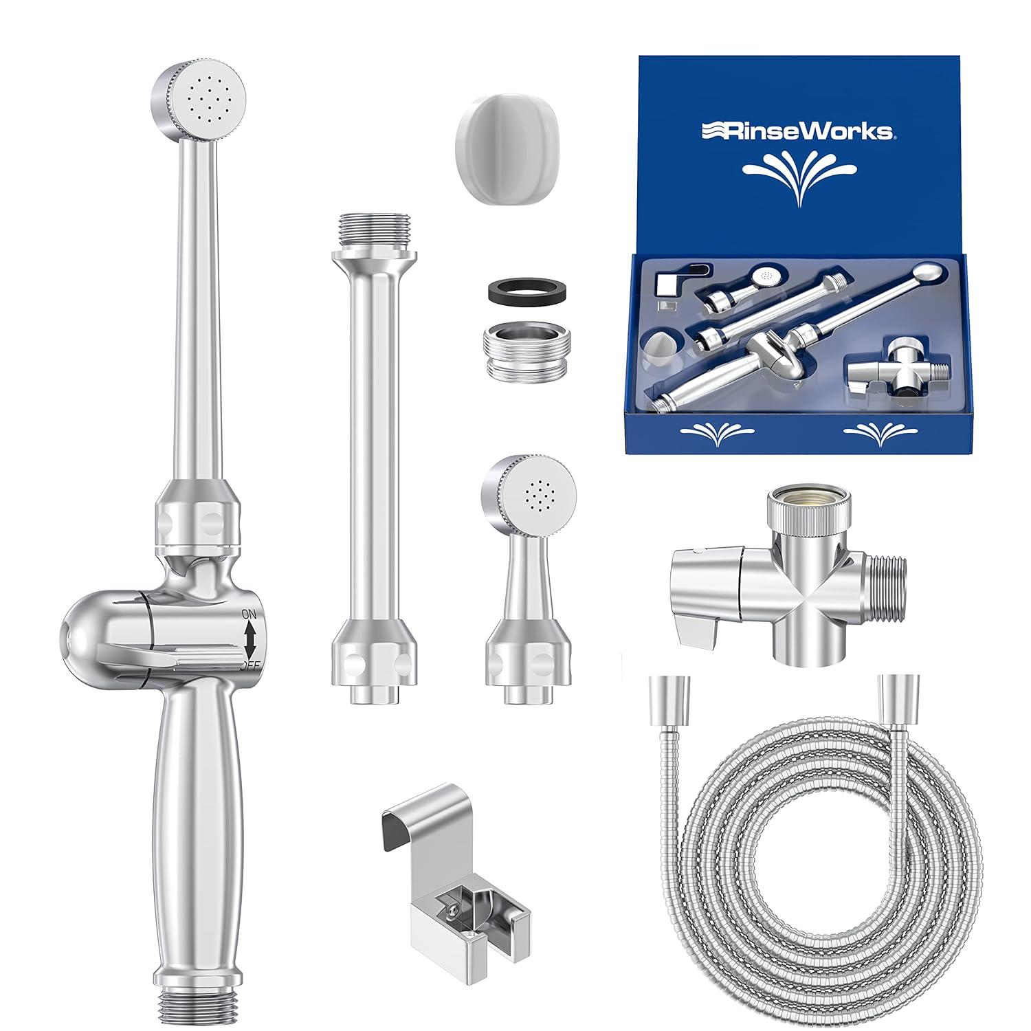 Patented Aquaus 360 Bidet for Faucet with Brass Sprayer- Warm Water Bidet – Dual Thumb Pressure Controls - Adjustable Spray Pressure - Extended Spray Reach 4’’ to 11’’
