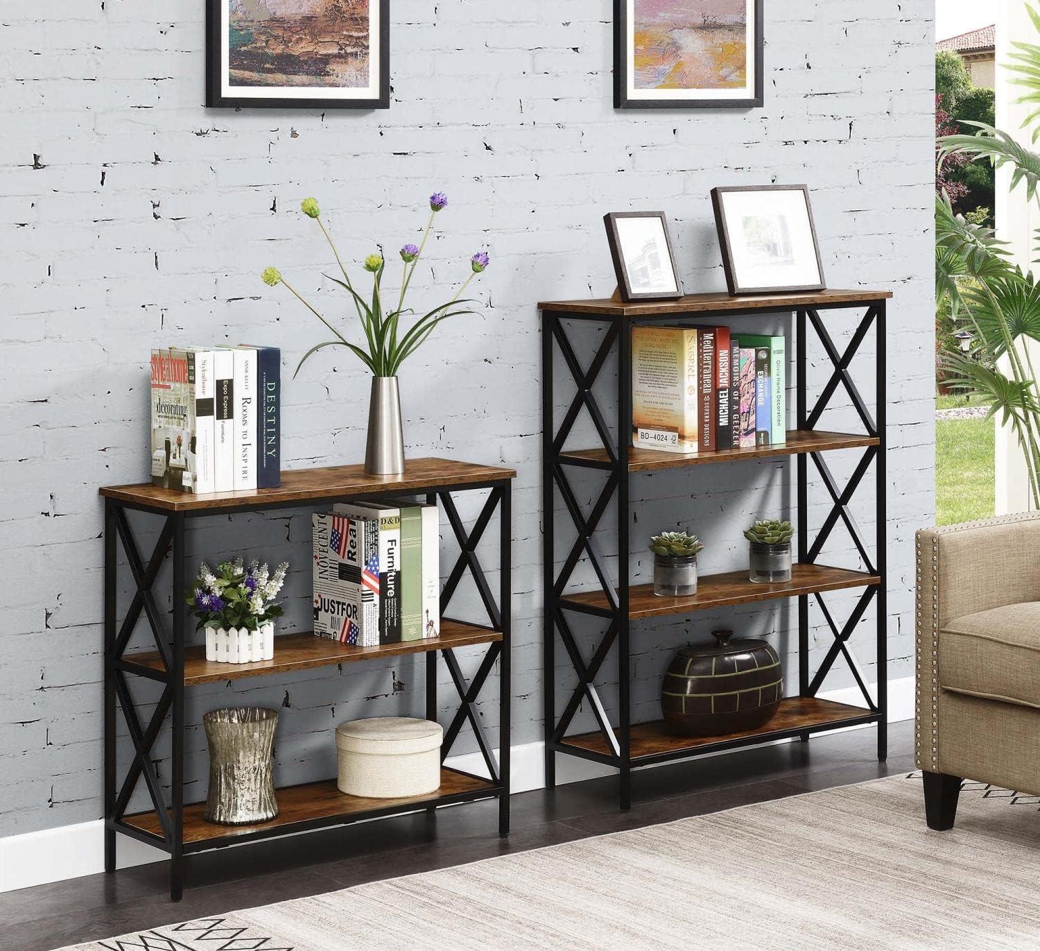 Convenience Concepts Tucson 3 Tier Bookcase, Barnwood/Black