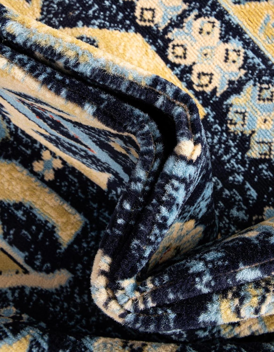 Unique Loom 7' 1 x 10' 0 Navy Blue Taftan Oasis Area Rug