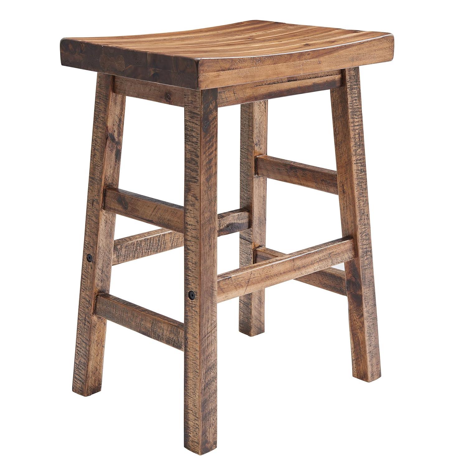 26" Durango Industrial Wood Counter Height Barstool Dark Brown - Alaterre Furniture