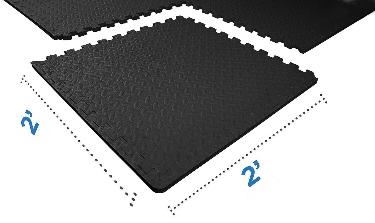 Signature Fitness Puzzle Exercise Mat with EVA Foam Interlocking Tiles