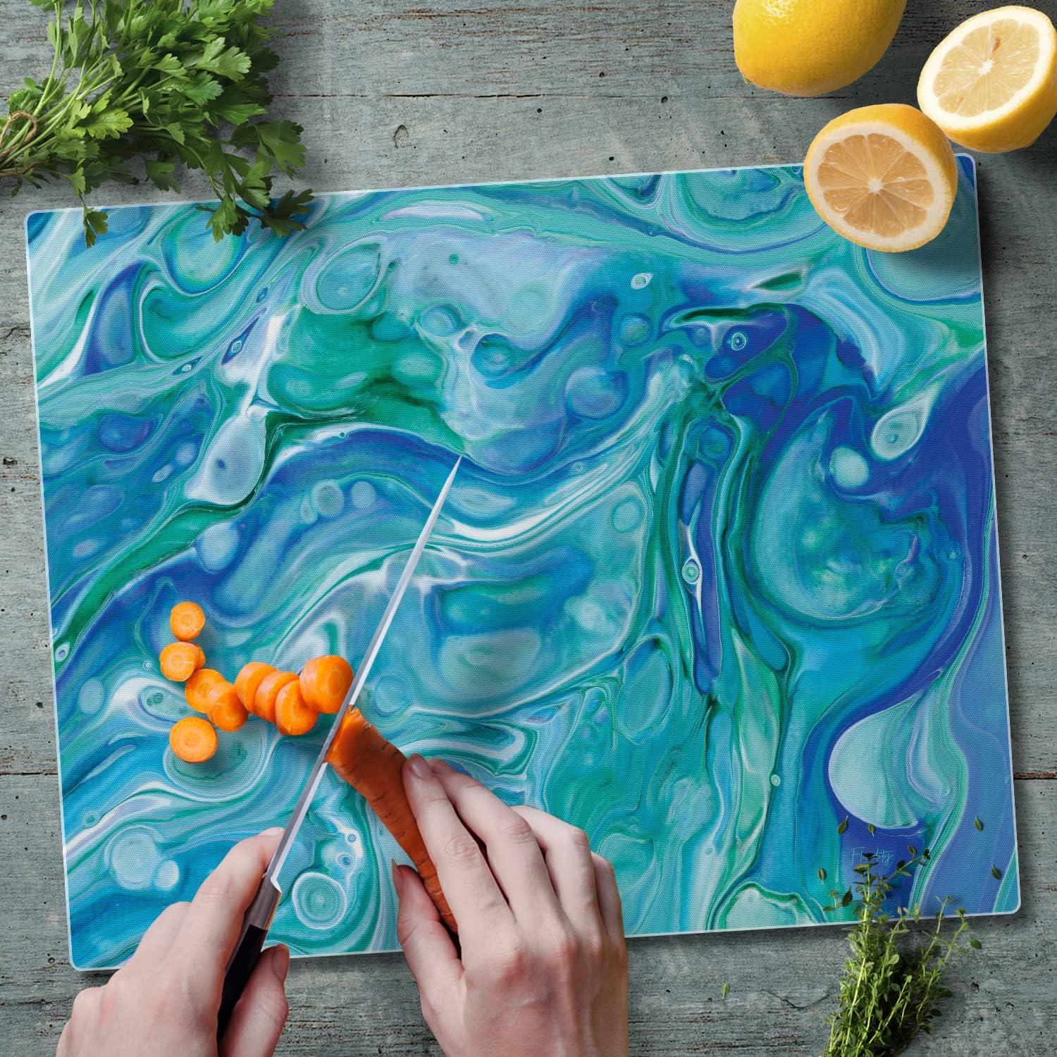 Ocean Vibe 3mm Heat Tolerant Tempered Glass Cutting Board 15” x 12”