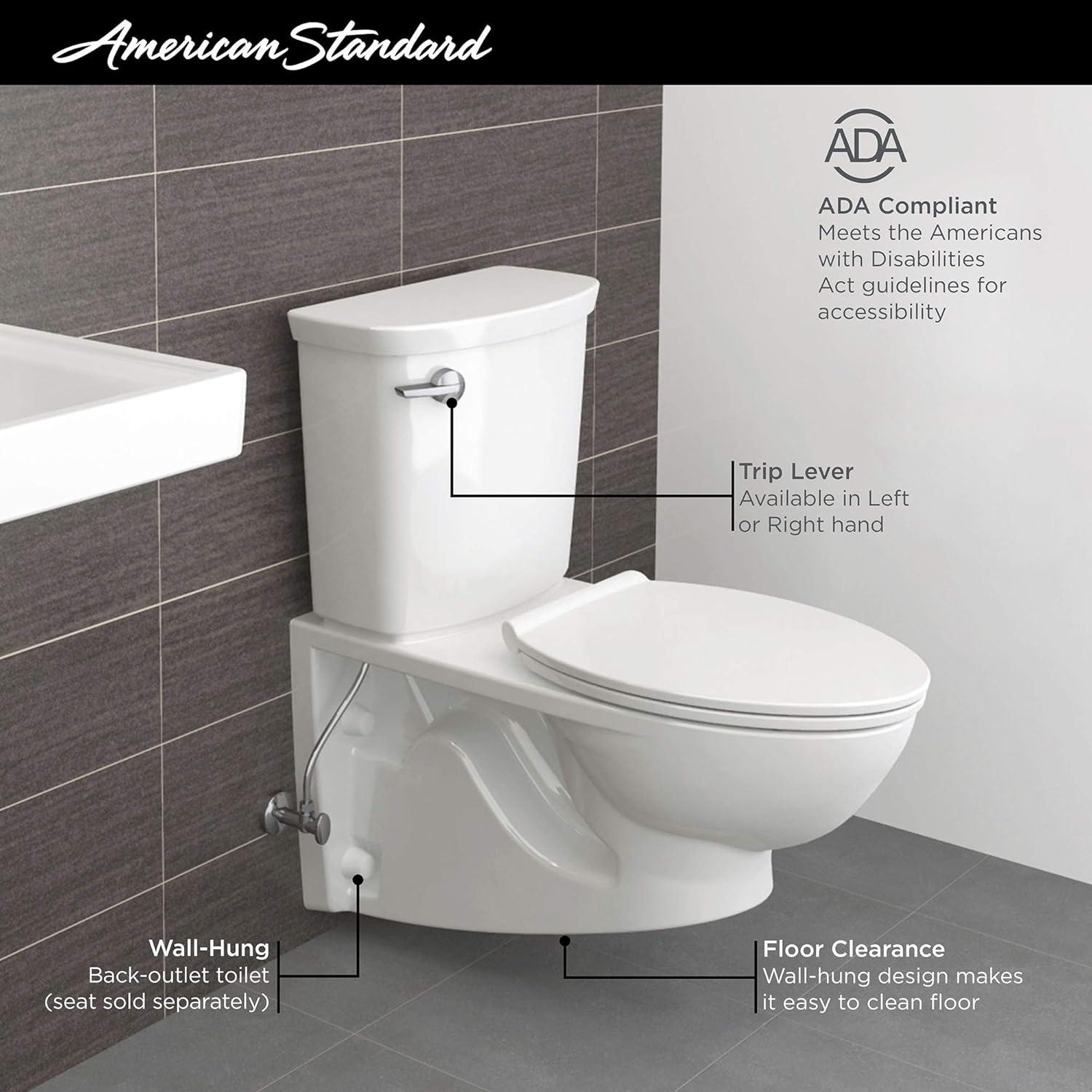 American Standard American Standard Glenwall 1.28 Gallons GPF Elongated Wall Mounted Kit (Seat Not Included) 2882108.020