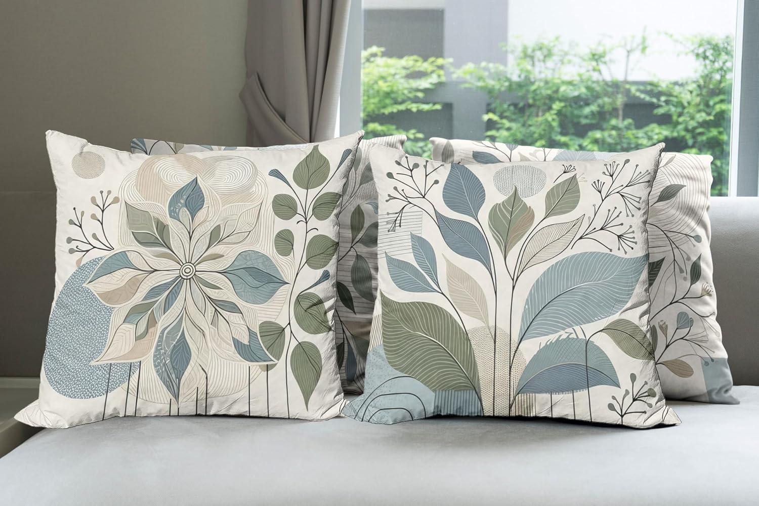 Floral Indoor/Outdoor Pillow Cover (Set of 4)