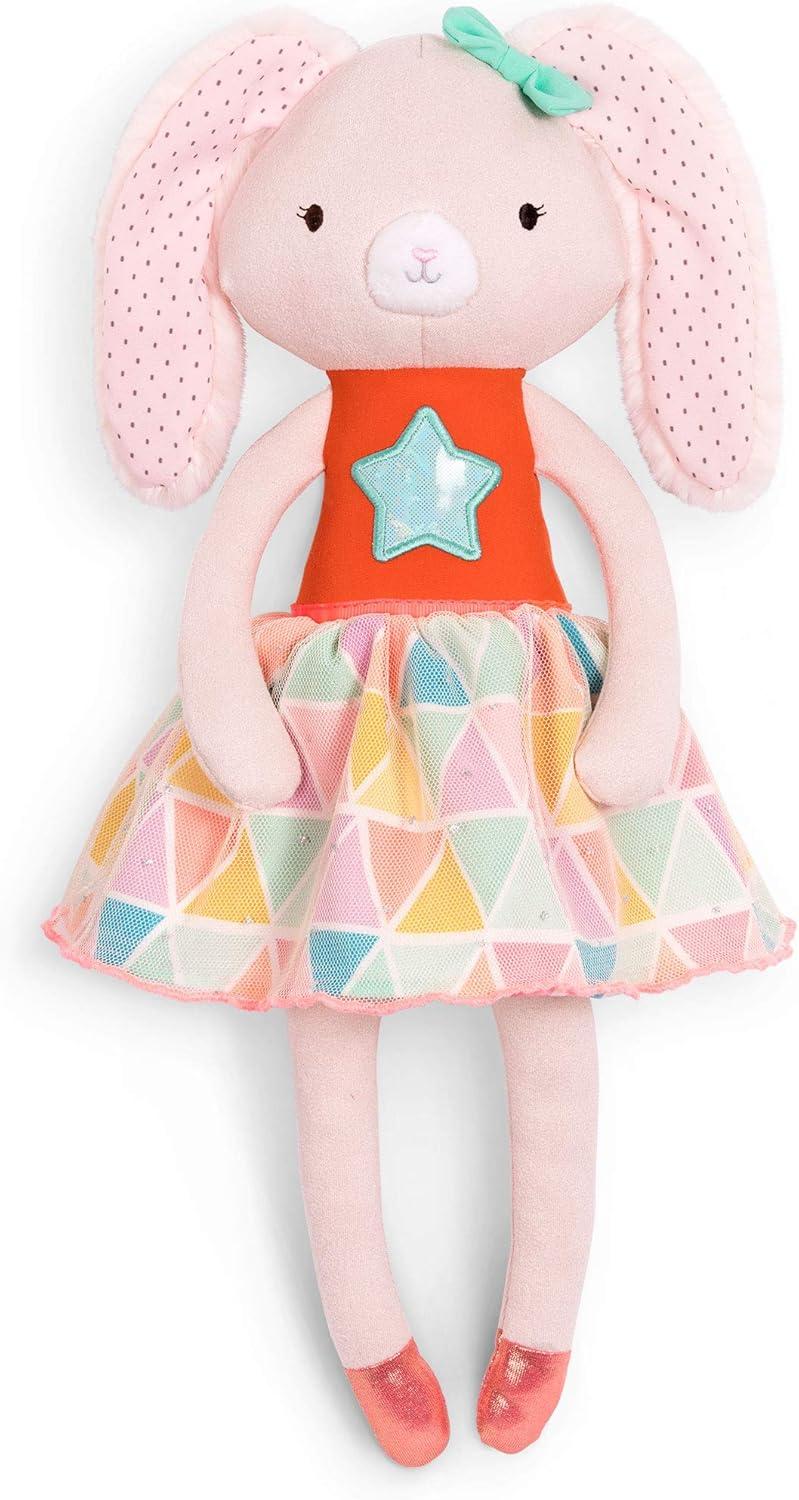B. toys- B. softies- 15" Plush Bunny- Soft Stuffed Animal for Baby, Toddler, – Orange & Pastel Outfit- Washable Rabbit- Tippy Toes- Becky Bunny- 0 Months +