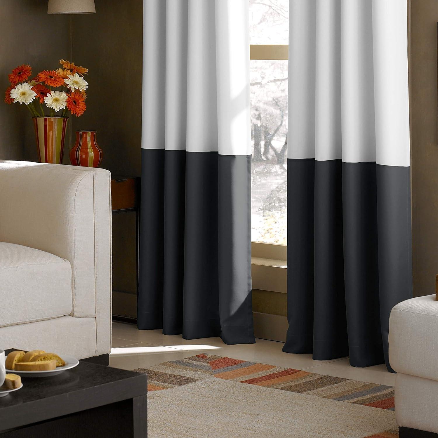 Curtainworks Kendall Indoor Curtain, Polyester Room Darkening Grommet Single Panel , White , 52"x95"
