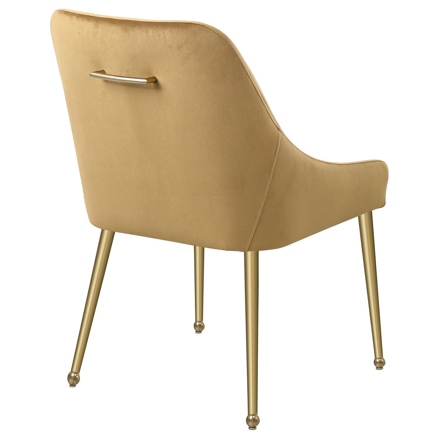 Coaster Mayette Velvet Parsons Wingback Dining Side Chair in Brown