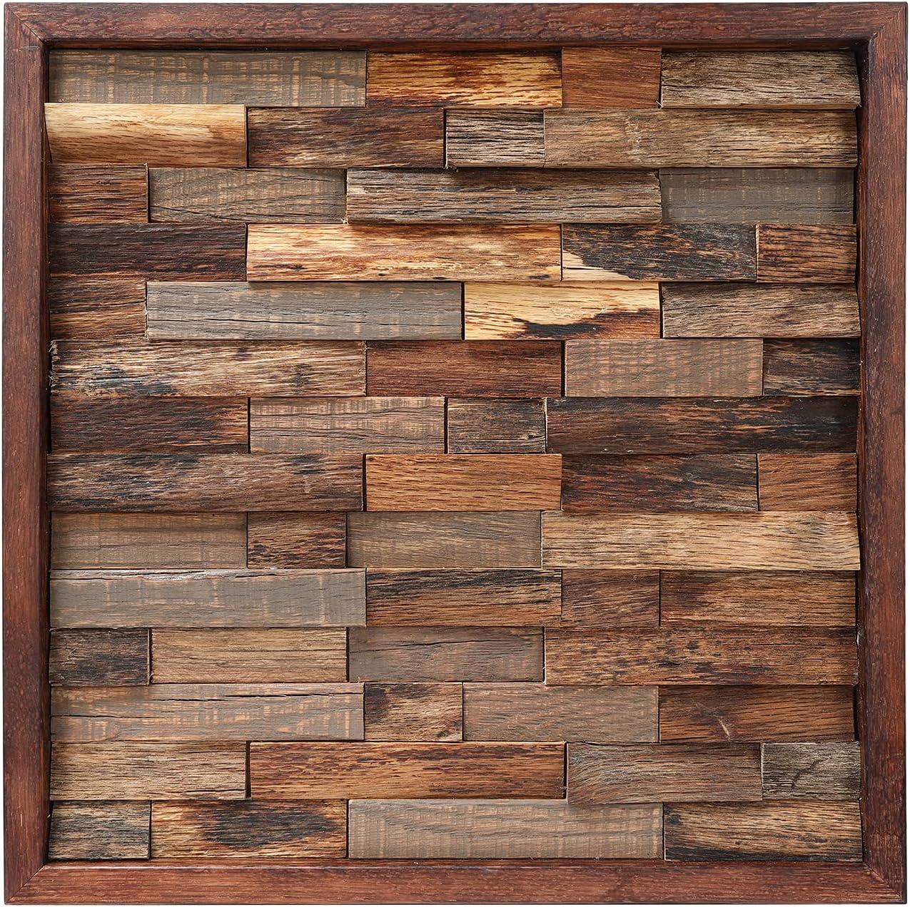 Rustic Abstract Wall Decor on Solid Wood