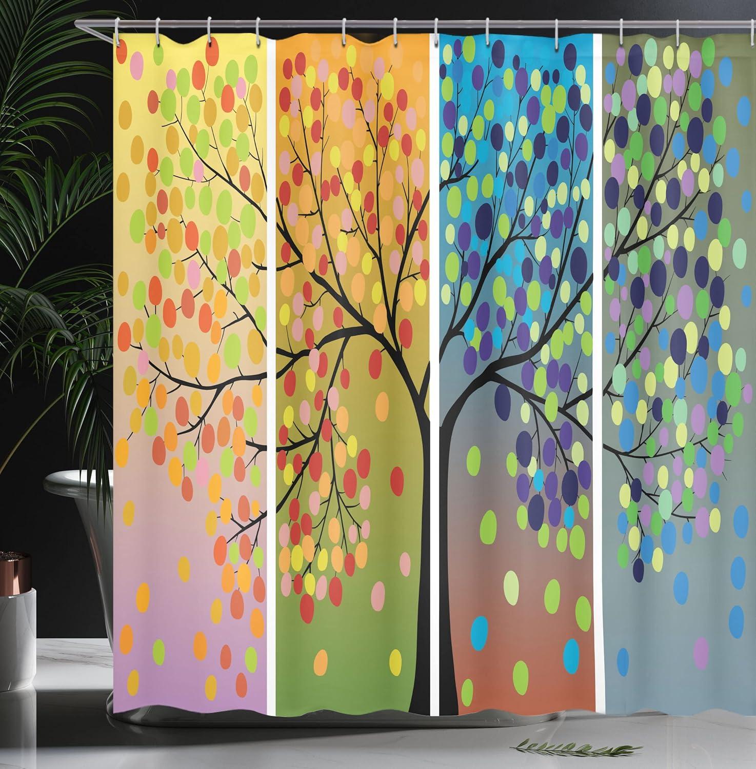 Ambesonne Abstract Shower Curtain with Hooks Included