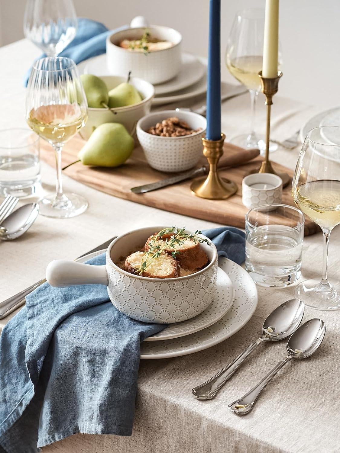 Red Barrel Studio® French Onion Soup Bowls, 18 Ounce Soup Bowls With Handles For Chili, Beef Stew, French Onion Soup Crocks Oven Safe - 5 Inch, Set Of 4, Arctic White