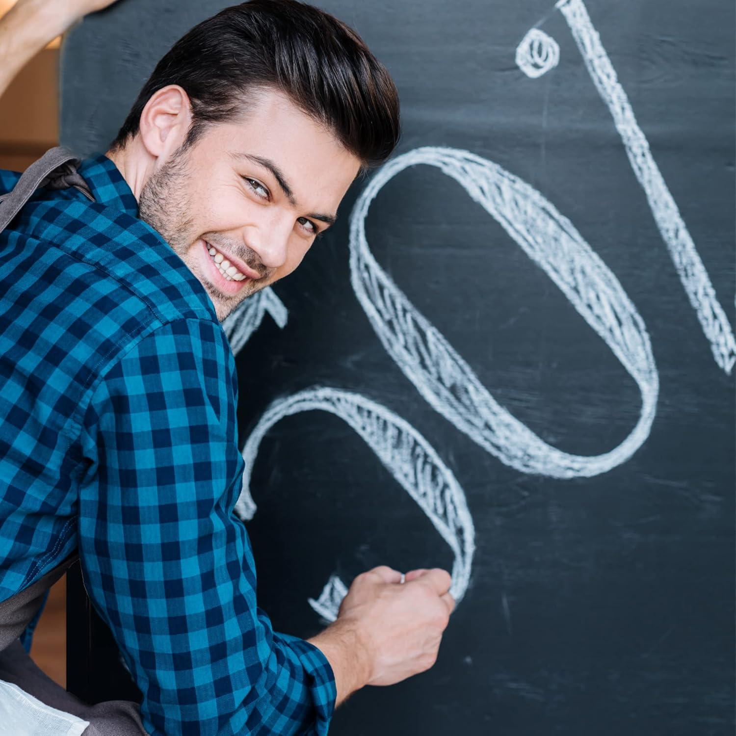 Hampton Art Dry Erase Chalk Easel W/Marker & Chalk, Chalkboard Easel, A Frame Chalkboard Sign, Whiteboard Easel For Classroom, Teacher Easel, White Board Chalk Board