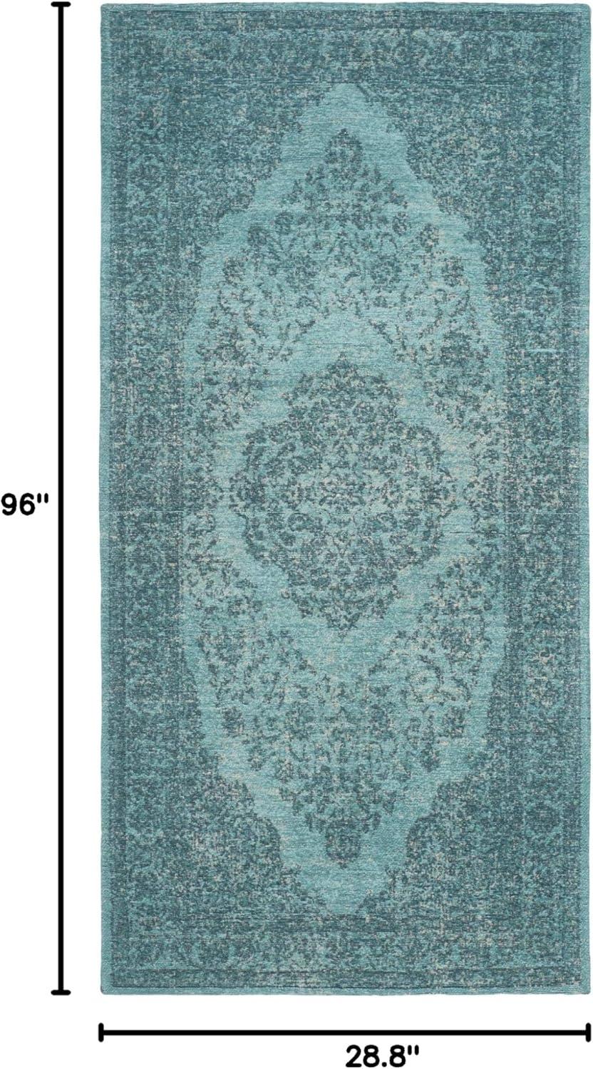 Classic Vintage CLV121 Loomed Indoor Runner Rug - Aqua - 2'4"x8' - Safavieh