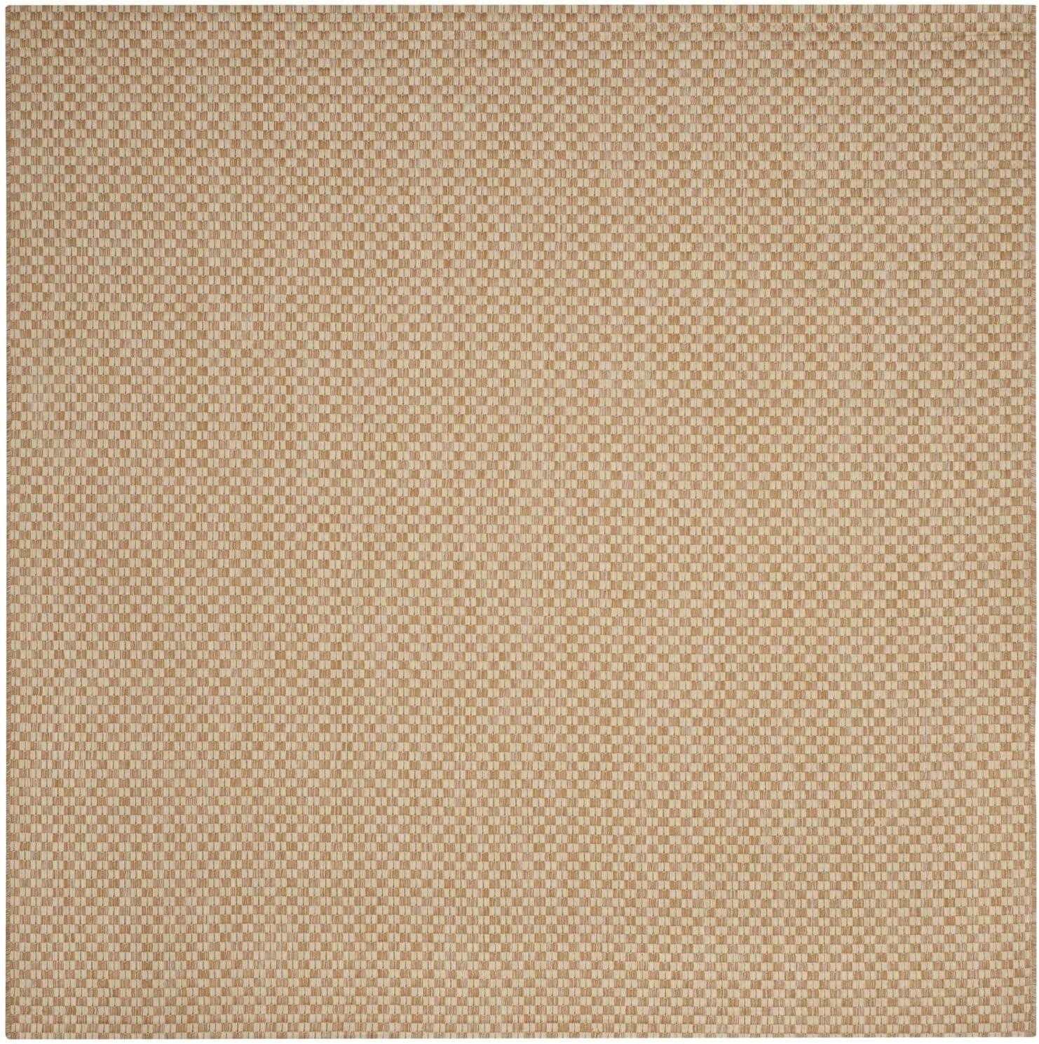 Natural Cream Square Synthetic Outdoor Area Rug