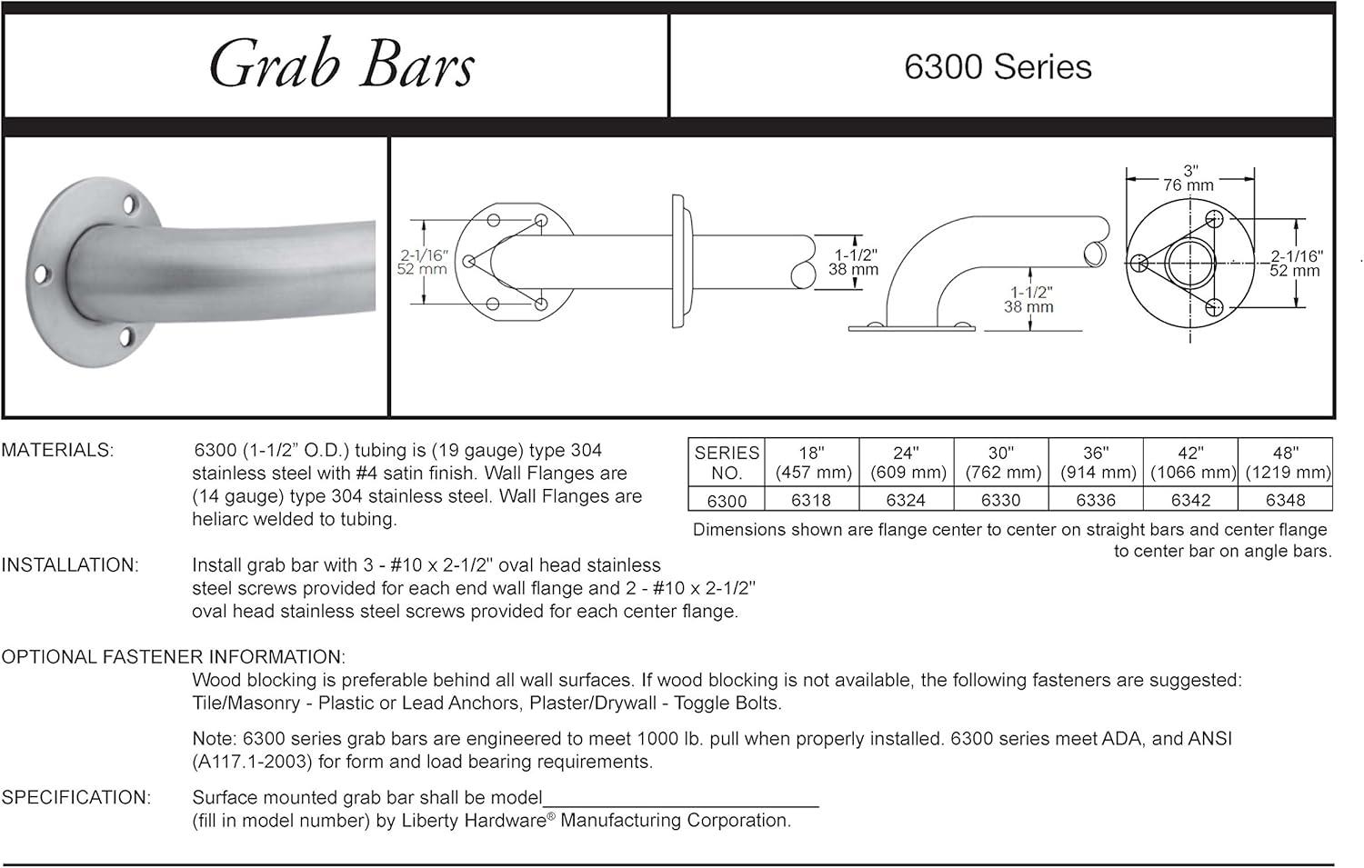 Delta 18" Stainless Steel ADA Compliant Shower Grab Bar