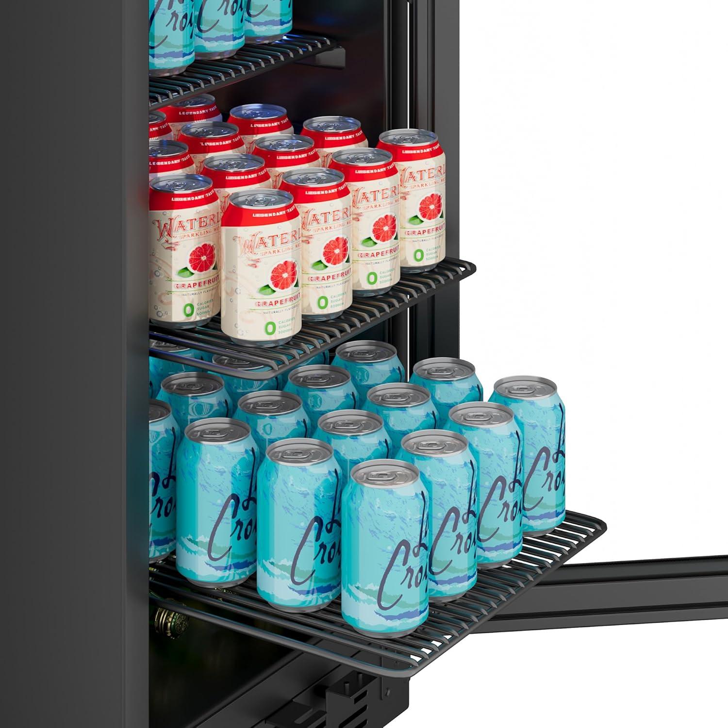 EdgeStar BBR901BL 15 Inch Wide 80 Can Built-In Beverage Center with Slim Design
