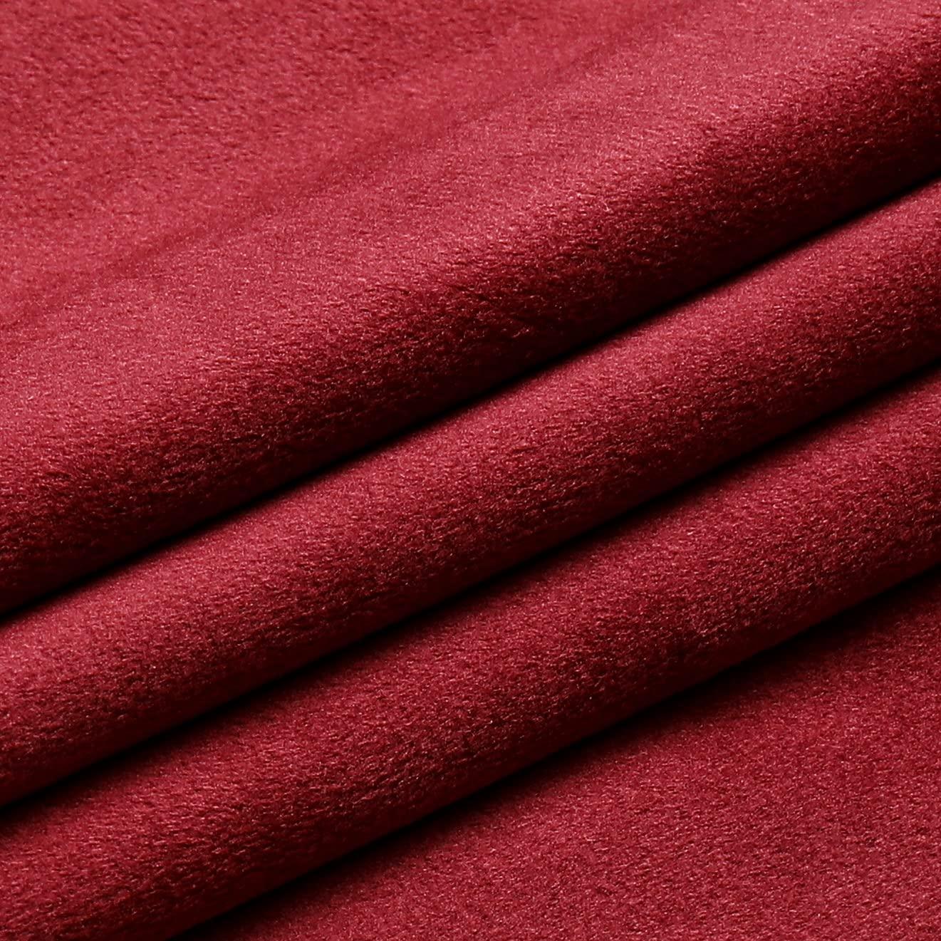 PAVILIA Set of 2 Throw Pillow Covers, Decorative Velvet Square Cushion Cases for Bed Sofa Couch Bedroom Living Room, Red/20 x 20