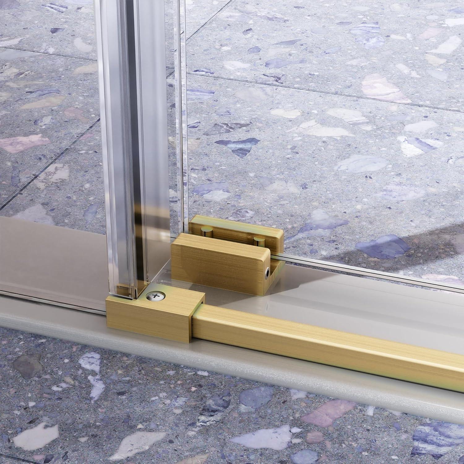 Dimorphos 56-60"W x 76"H Frameless Double Sliding Shower Door with 10mm Tempered Glass Door 11DD161822LL