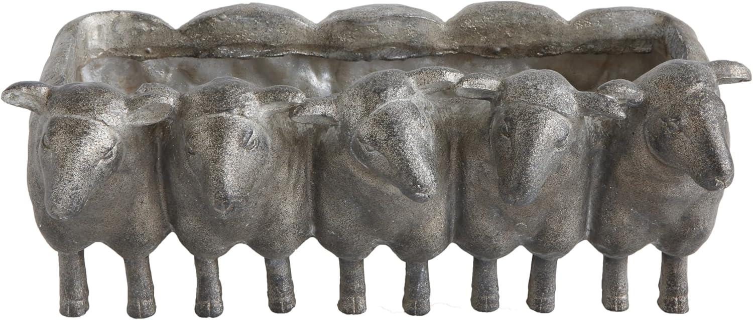 Creative Co-Op Resin Sheep Planter with Distressed Finish, Iron