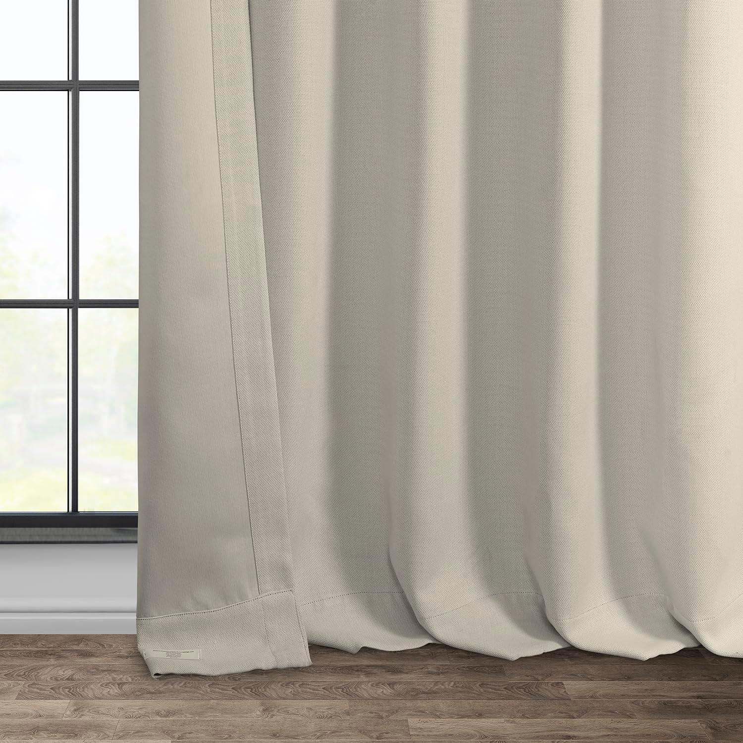 Birch Faux Linen Textured Room Darkening Curtains 108 Inches Long