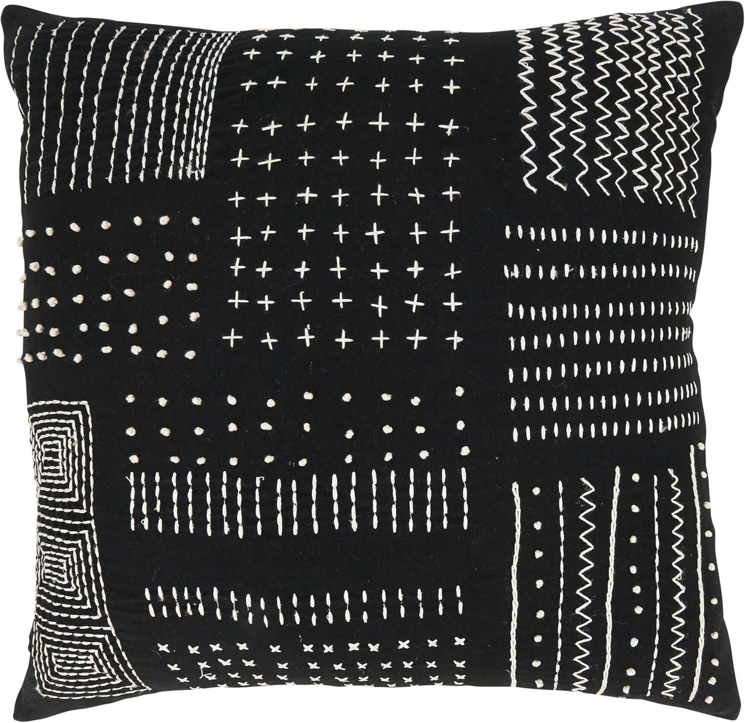 Saro Lifestyle Embroidered Poly Filled Throw Pillow