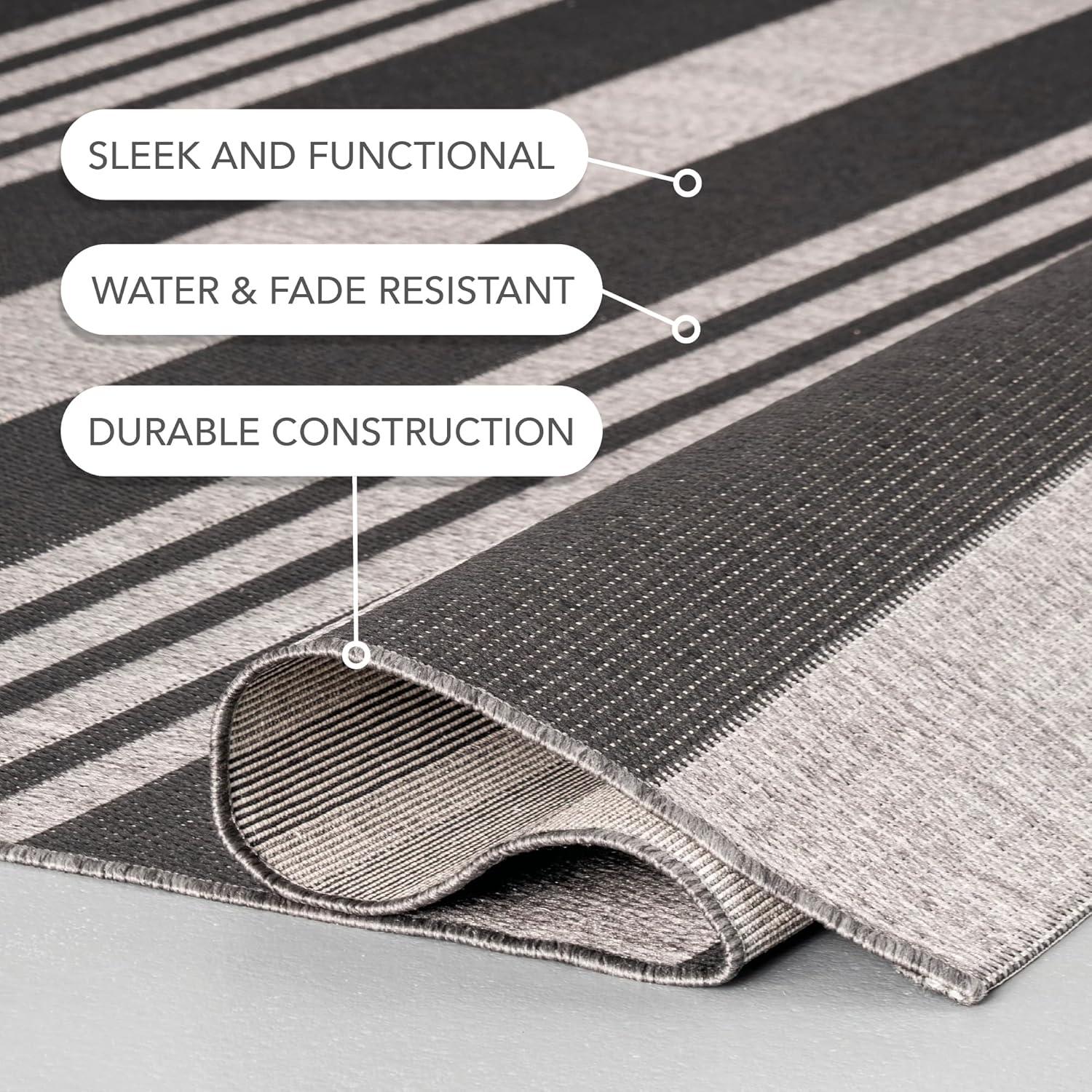nuLOOM 3' x 5' Outdoor Performance Area Rug, OEKO-TEX Certified, Weather Resistant, High Traffic, Patio, Balcony, Outside, Robin Grey