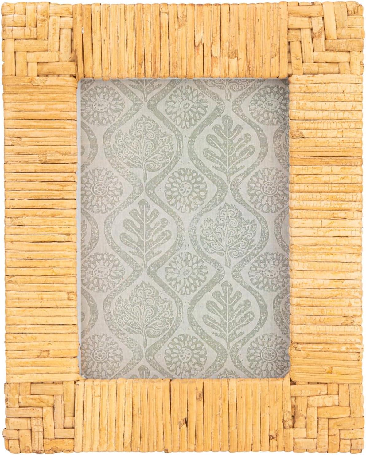 Natural Handwoven Rattan 5x7 Tabletop Photo Frame