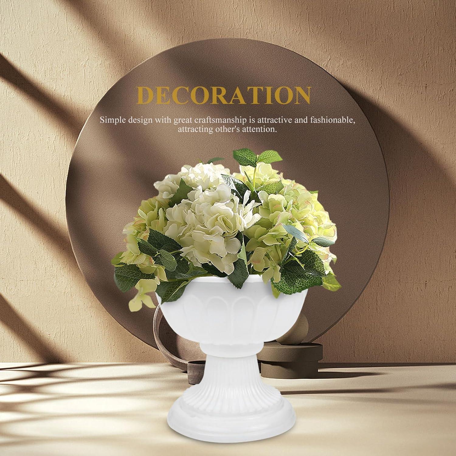 unbranded 4 pcs Wedding Flower Trumpet Vase Tall Flower Stand Elegant Road Front Door Flowerpots Container for Balcony Flower Arrangement White