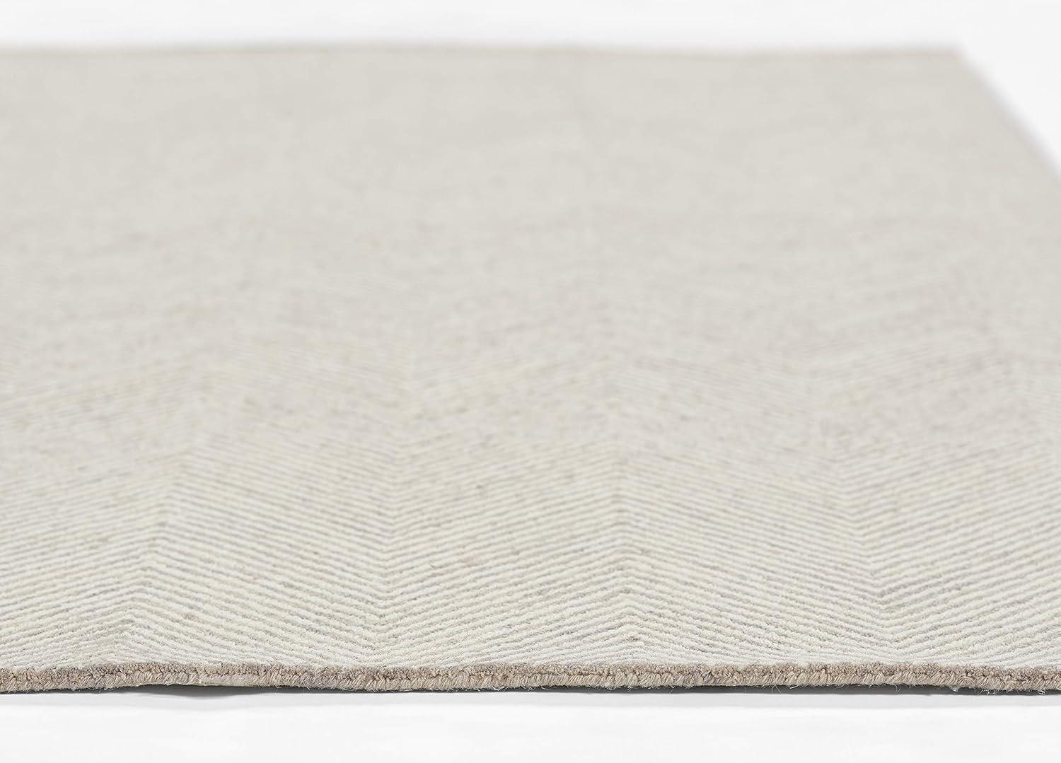 Wheaton Chevron Handmade Tufted Wool Taupe Area Rug