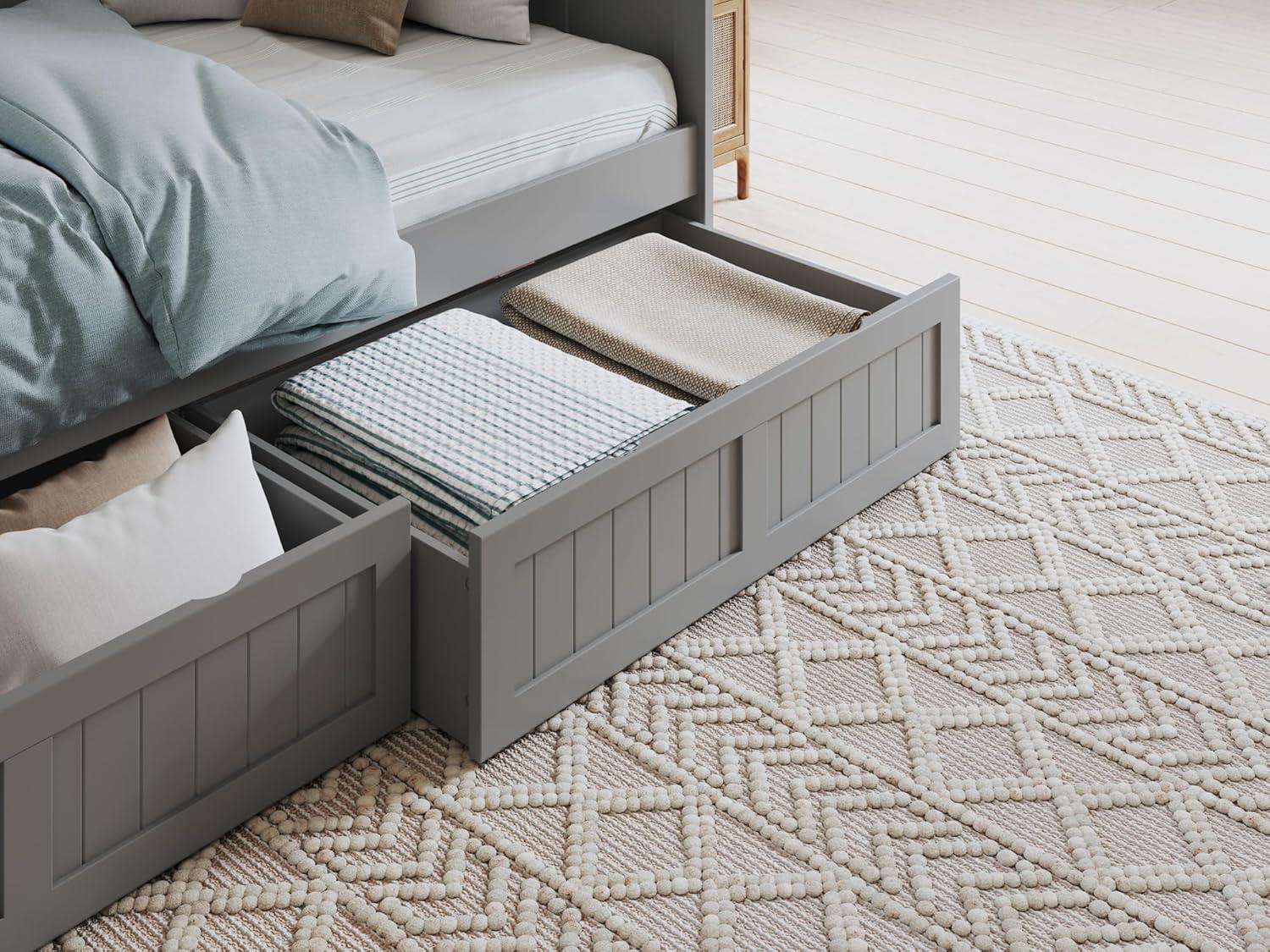 Nantucket Gray Twin Wood Daybed with Storage Drawers