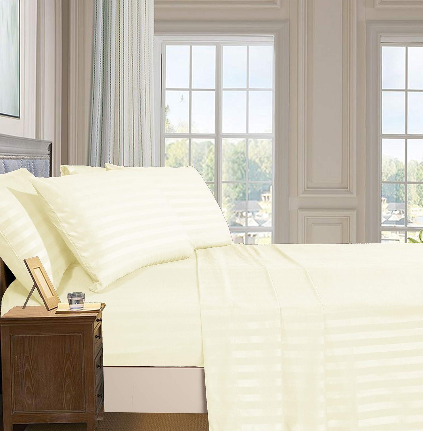 ELEGANT COMFORT Percale Striped Sheet Set