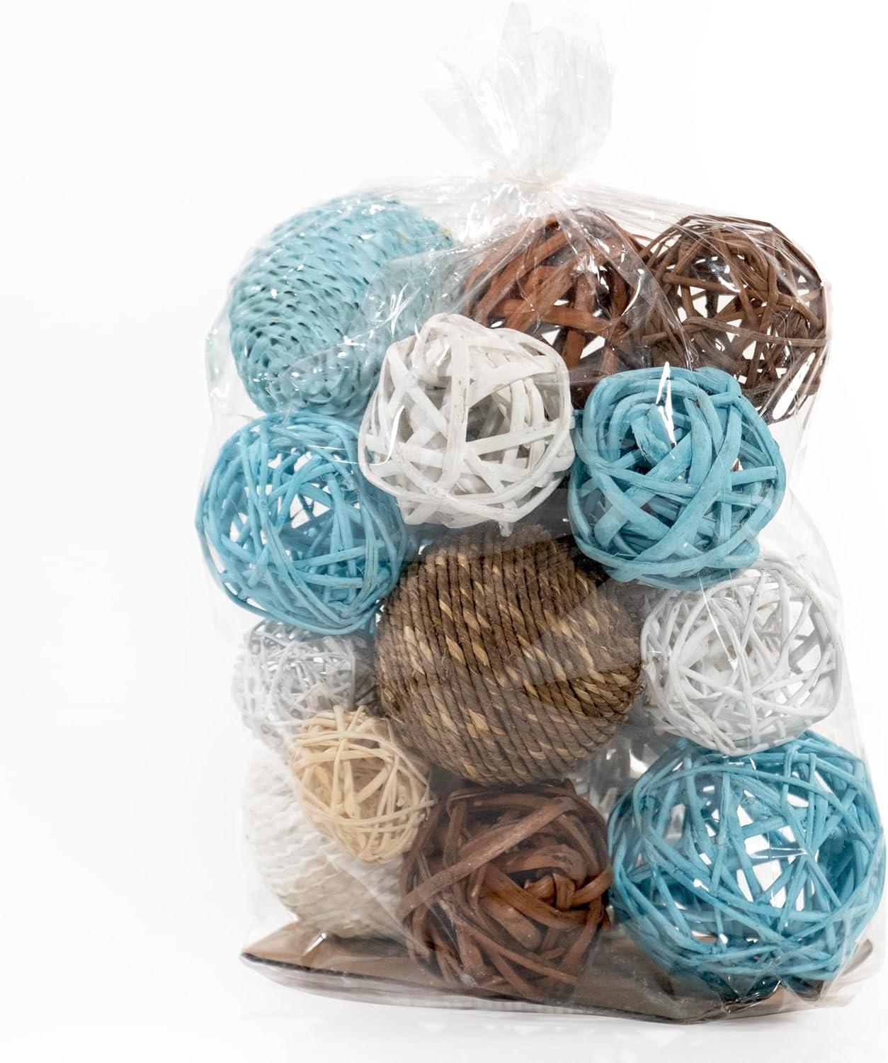 ANDALUCA Large Decorative Vase Filler Bag with Orbs, Balls (Sunset Orange)