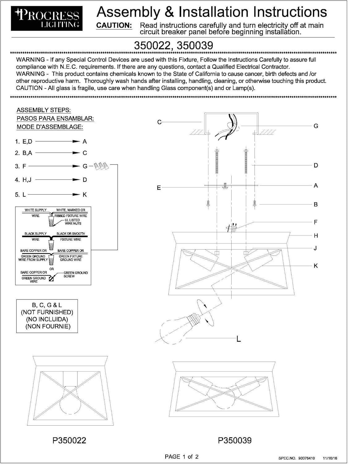 Progress Lighting Briarwood 2-Light Flush Mount, Graphite Finish, Faux-Painted Wood Enclosure, Canopy Included