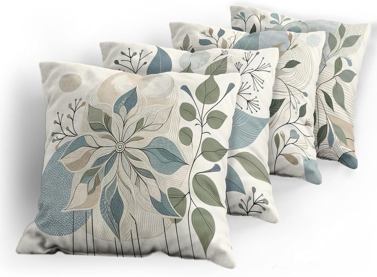 Floral Indoor/Outdoor Pillow Cover (Set of 4)