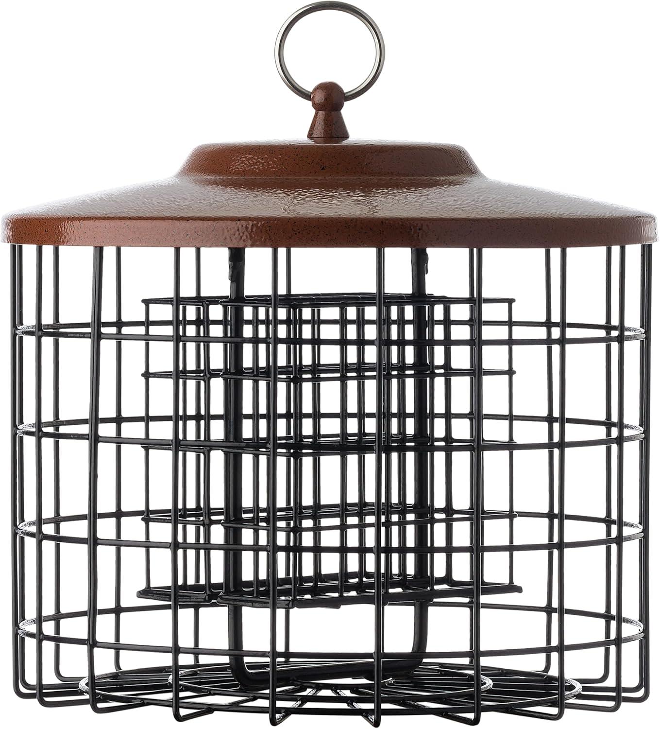 Squirrel-X Squirrel Proof Double Suet Feeder, Cage Bird Feeder, 2 Suet Cake Capacity