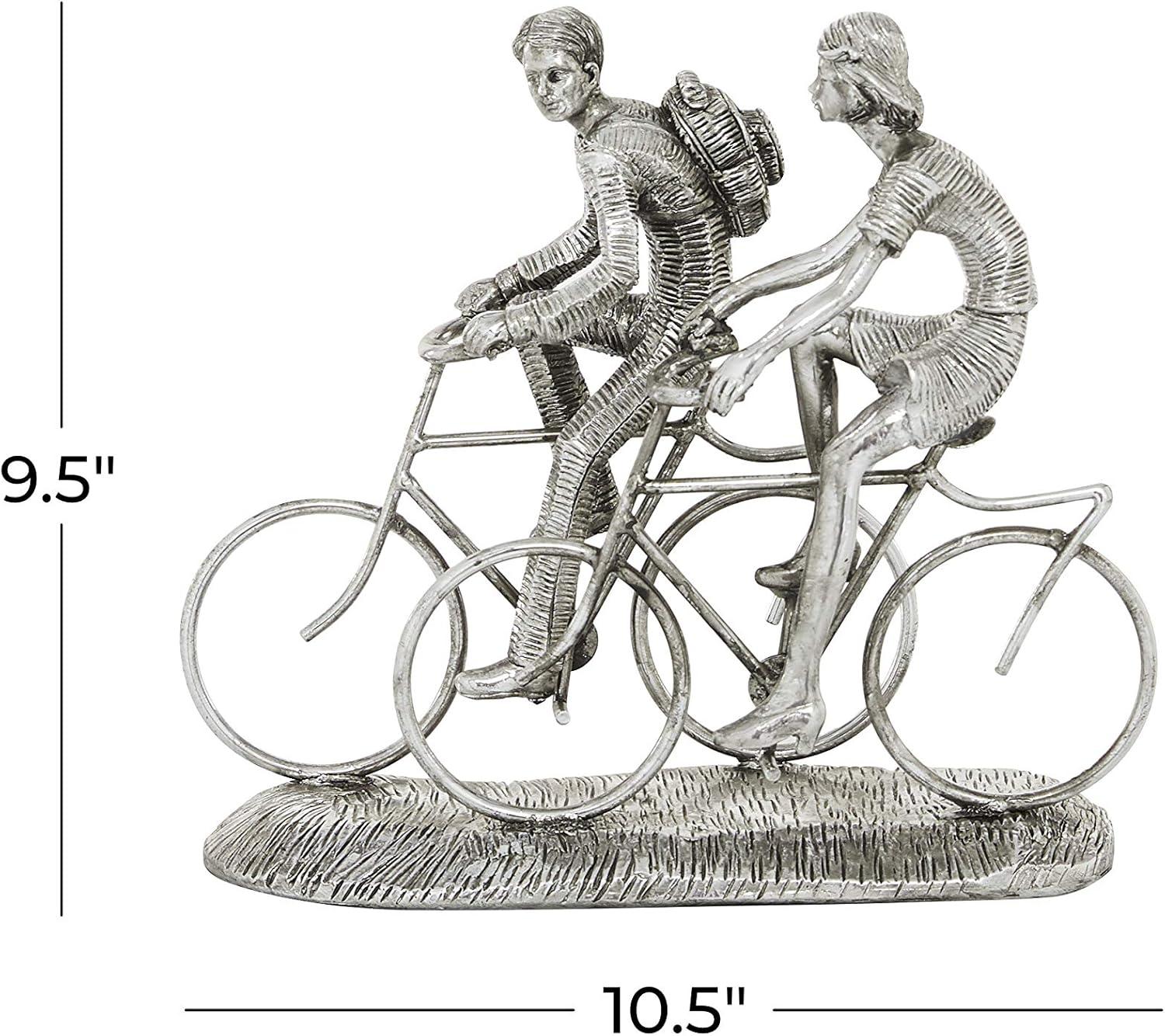 DecMode Polystone Bicycle Contemporary Sculpture Silver