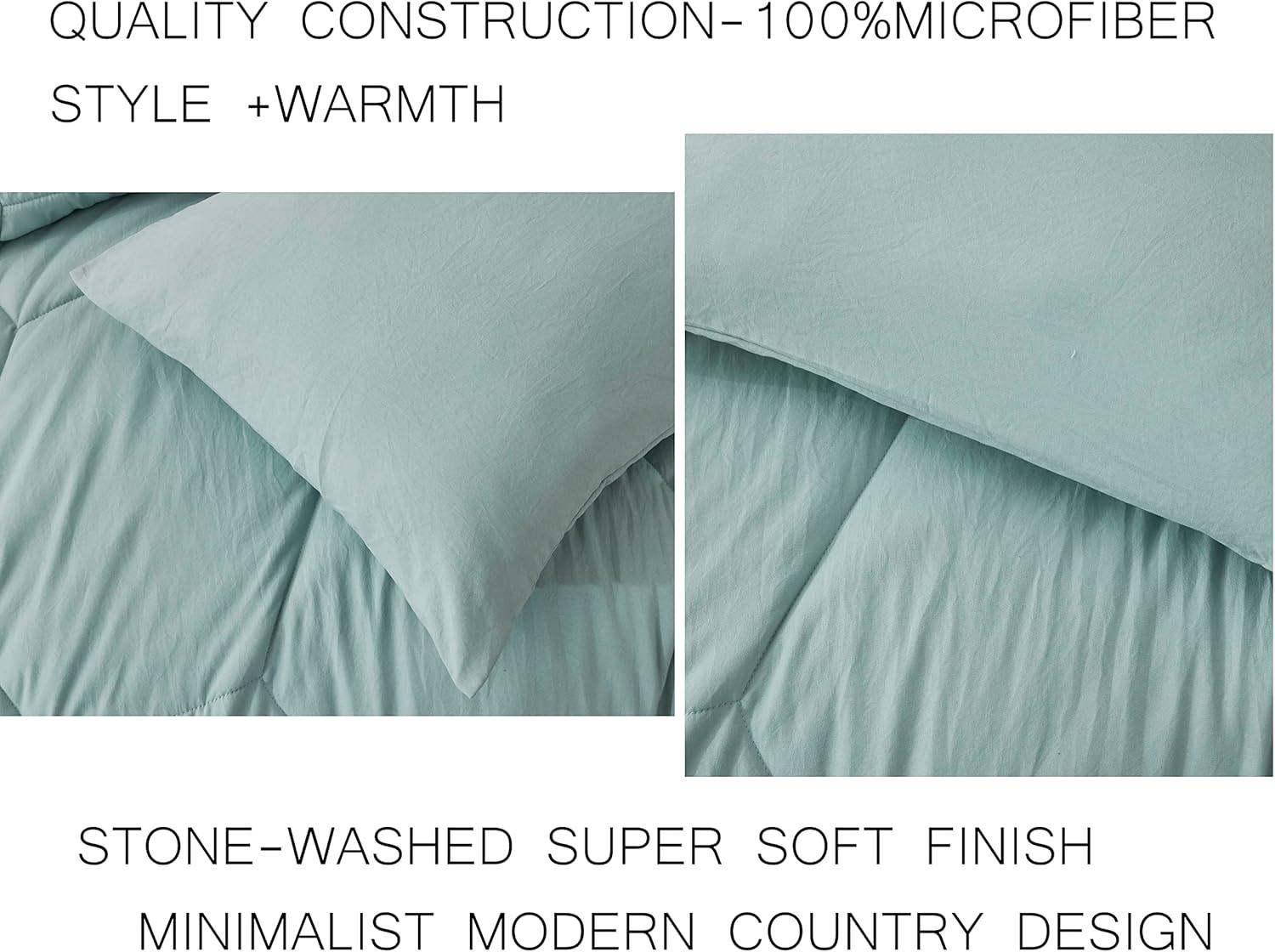 Aqua Twin Honeycomb Quilted Microfiber Comforter Set