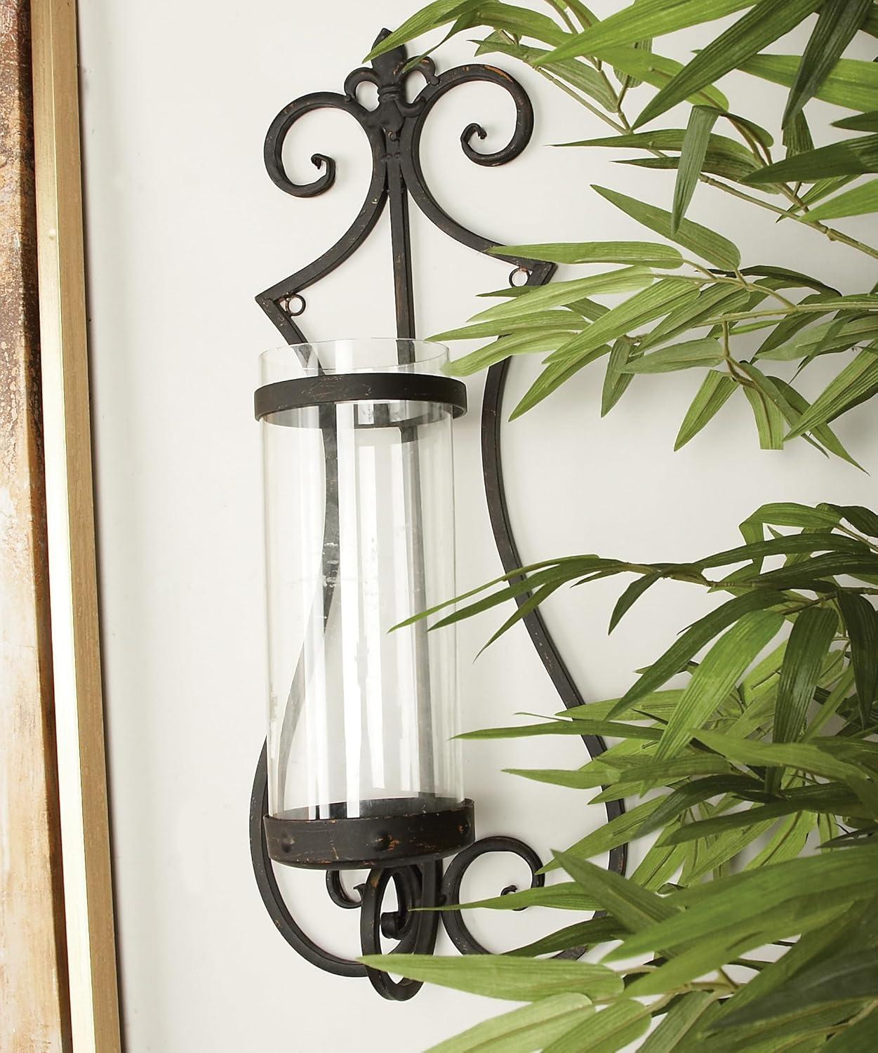 DecMode Black Metal Wall Sconce