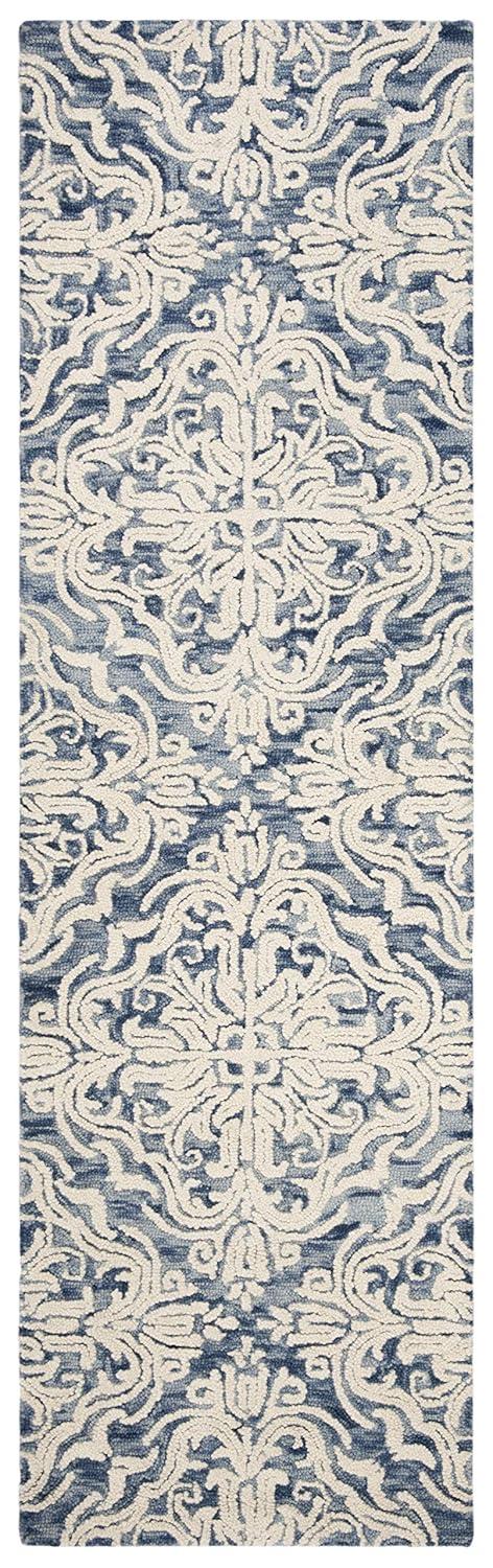 Blossom BLM103 Hand Tufted Runner Rug - Blue/Ivory - 2'3"x8' - Safavieh.