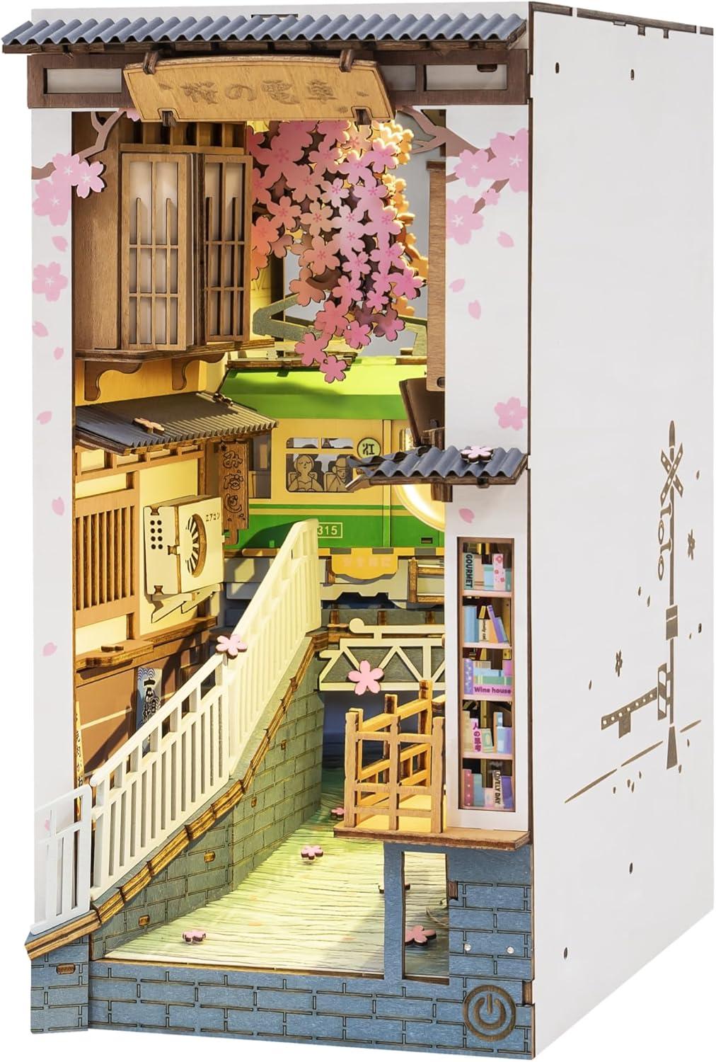 DIY 3D Book Nook Kit Sakura Densya 340 pcs
