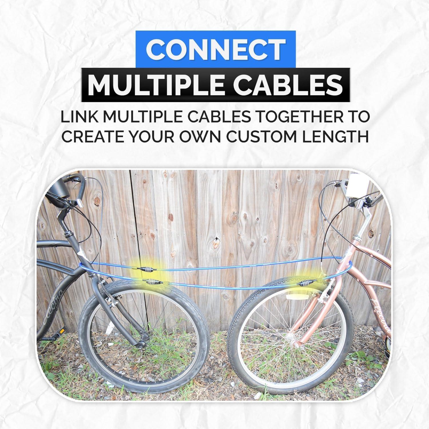 DocksLocks 2ft Bike and Scooter Straight Security Cable Combination Lock - Lightweight, Anti-Theft, Weatherproof - 0.6 lb