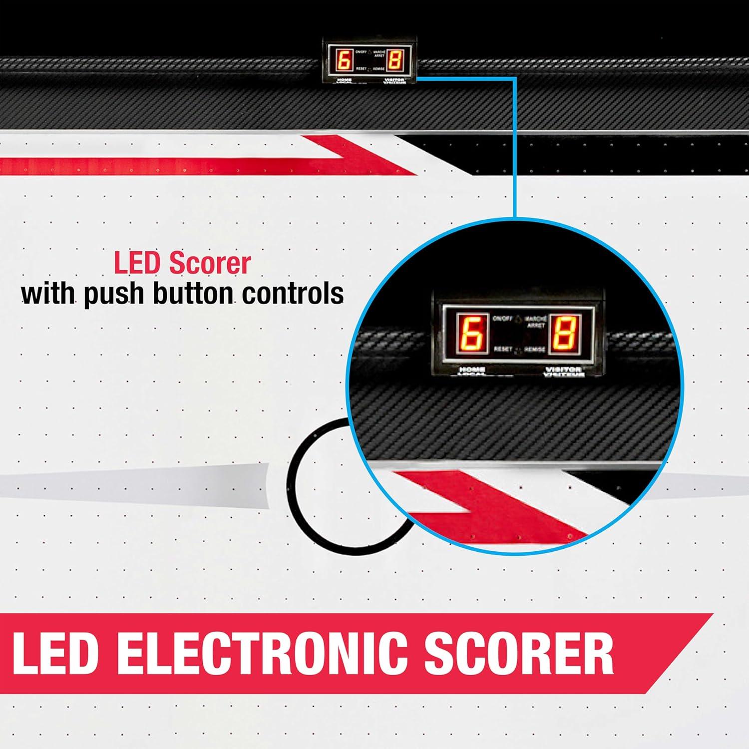 5 ft. Air Hockey Table with Electronic Scorer And Pusher and Puck Set by MD Sports