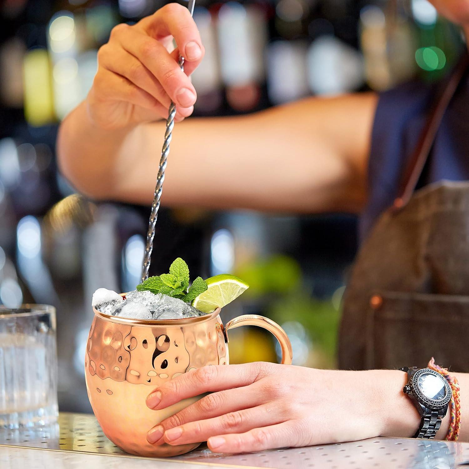 Handcrafted Copper Moscow Mule Mug Set with Straws and Jigger