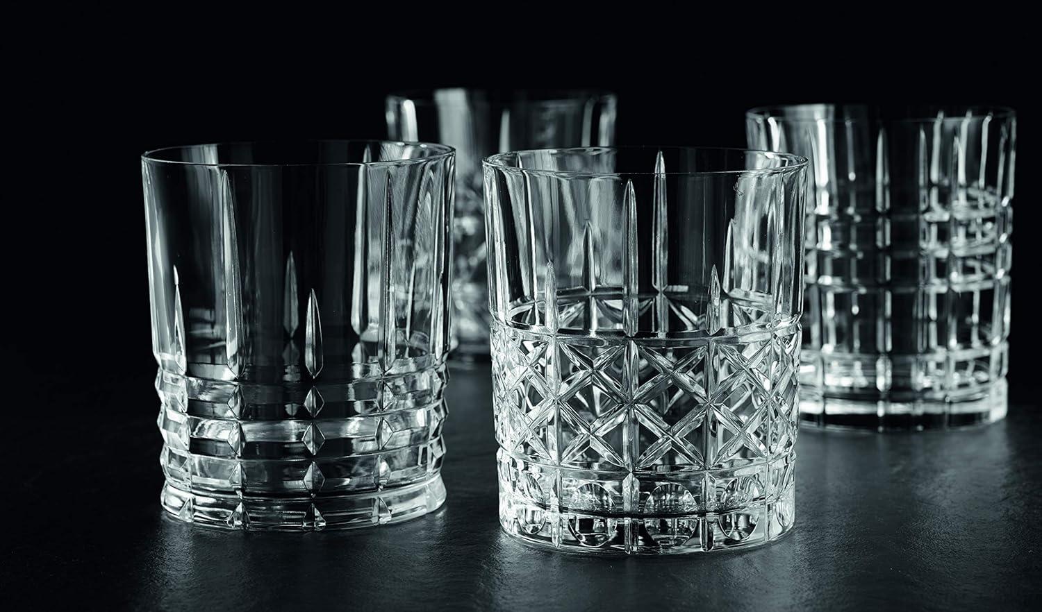 Highland Crystal Glass Whiskey Tumblers Set of 4