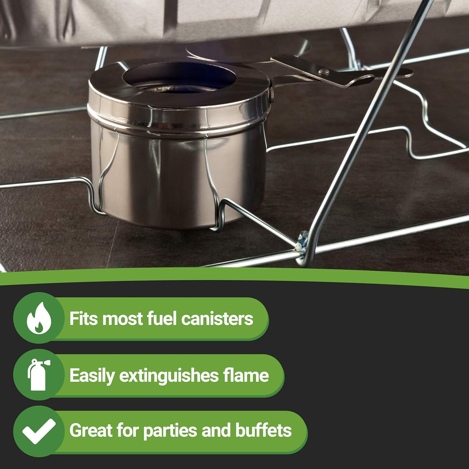 acdanc  8 oz Stainless Steel Chafer Fuel Holder - with Cover, Mirrored Finish - 6 1/2" x 3 1/2" x 2 1/2" - 1 count box